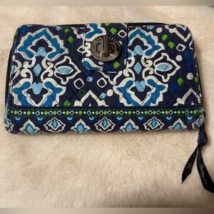 Vera Bradley Blue and Green Patterned Wallet